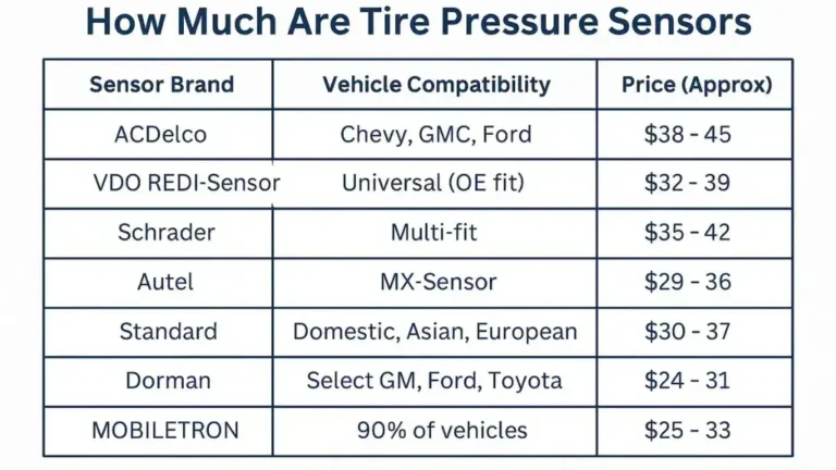 How Much Does a Tire Pressure Monitor Sensor Cost? Complete TPMS Sensor Price Guide